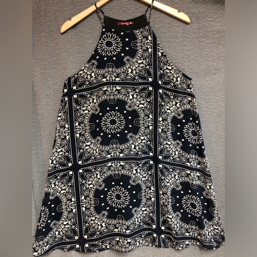 Silvergate navy cream, floral,halter top dress See measurement for fit and size